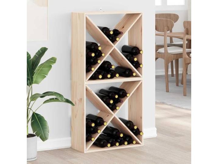 Xolmizyn Weinregal 2 STK. Kiefernholz Weinhalter Flaschenregal Braun Robustes Massivholz, Stapelbares Design, Für Wohnzimmer & Küche