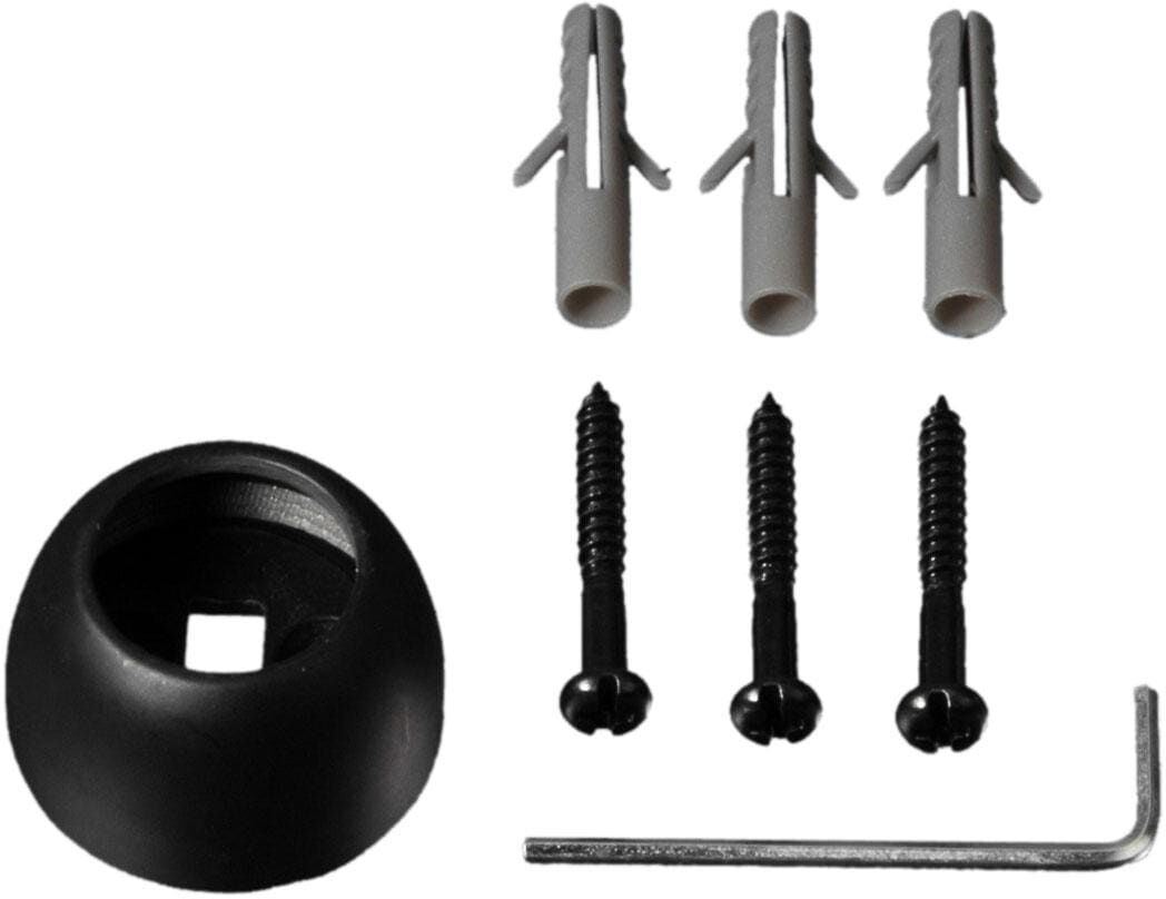 Wandbefestigung LIEDECO Gr. 1, schwarz, Ø:1,6cm, Gardinenstangenhalterungen, Wandbefestigung, für Gardinenstangen Ø 20 mm schwarz Ø 1,6cm