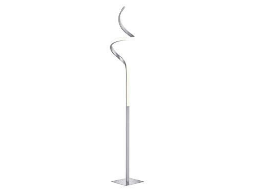Reality Leuchten LED vloerlamp Course zilver en wit, dimbaar met touch-sensor, Hoogte: 145 cm, Breedte: 21 cm, Diepte: 21 cm