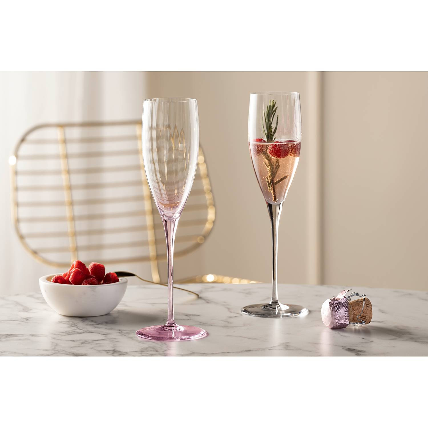 home24 Champagneflûtes set van 6 roze
