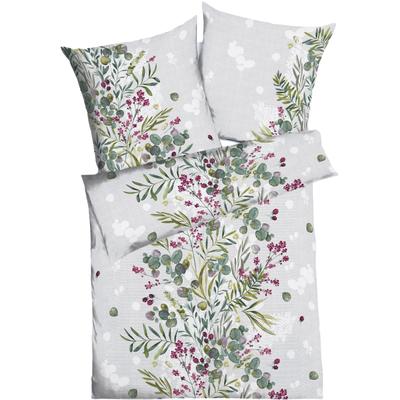 Bettwäsche KAEPPEL "Boho Bouquet", bunt, B/L: 135cm x 200cm, 1 Stk., 1 Stk., Mako-Satin, B/L: 80cm x 80cm, 2 Stk., Mako-Satin, Obermaterial: 100% Baumwolle, Bettwäsche, Bettwäsche, Mit Blumenmuster