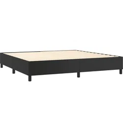 Décoshop26 - Lattenrost auf Beinen Bettgestell 200x200 cm schwarzes Kunstleder TDL0206995