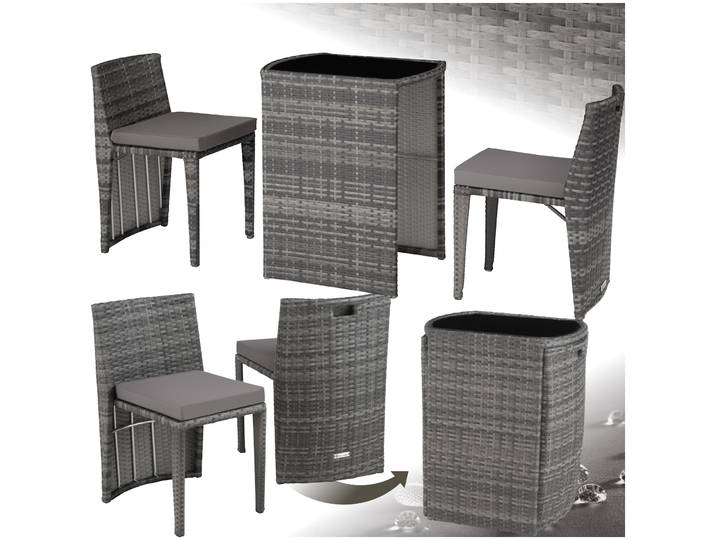 Aluminium Rattanset Bistro Hamburg - grau