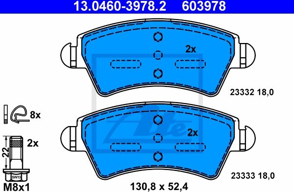 Ate Bremsensatz, Scheibenbremse 1420-42813 Vorderachse Belüftet 247mm 20mm Für Peugeot Citroën