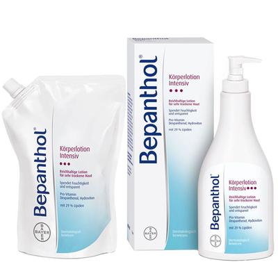 Bepanthol Intensiv Körperlotion Spenderflasche + Nachfüllb 2x400 ml Lotion
