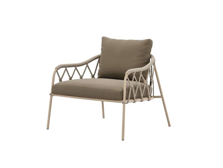 ALMA DESIGN fauteuil pour l'extérieur SCALA (Cat. D Tropea - Métal peint, corde en polypropylène et tissu)