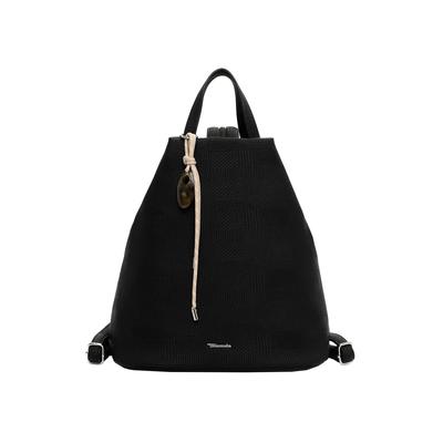 Rucksack TAMARIS "Rucksack TAS Karen", Damen, Gr. B/H/T: 29cm x 31cm x 17cm, schwarz (schwarz 100), Polyurethane, Rucksäcke Rucksack