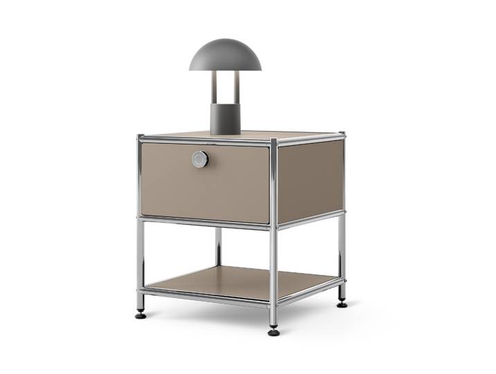 Tchibo - Beistelltisch Metall »Cn3« mit 1 Schublade - 40x40x46,5cm - taupe -