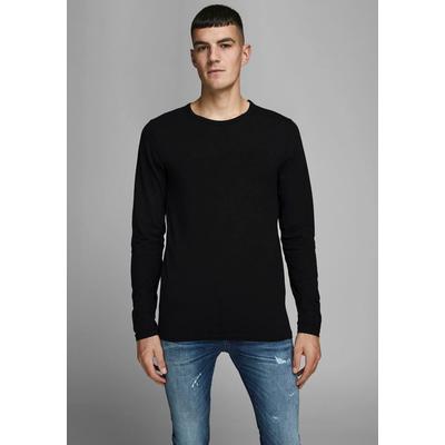 Longsleeve JACK & JONES "BASIC TEE", Herren, Gr. XXL, schwarz, Jersey, Obermaterial: 100% Baumwolle, normal normal, Rundhals, gerader Abschluss, Shirts