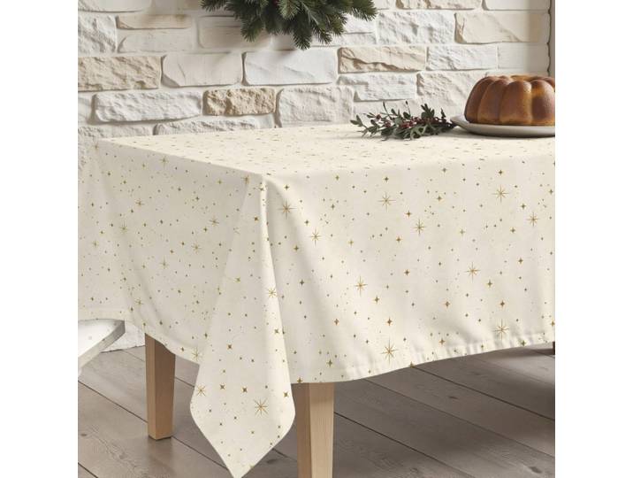 Nappe de noël anti-taches 100% coton multicolore 350x155 cm