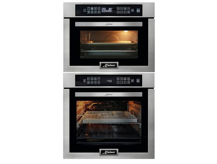 Kaiser Küchengeräte Backofen-Set Einbaubackofen,Edelstahl,79L 15 Fkt.+ Mikrowellen-Backofen, 45 cm EH 6306 R+EH 6307 R, mit 1-fach-Teleskopauszug