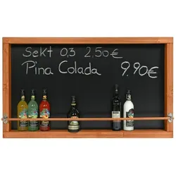 Rustikale Kreidetafel / Wandbar / Weinregal "Nele" 100x60cm - Teak