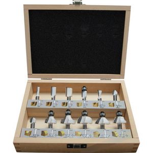 Makita Fräser D 53556, 8mm, 12-teiliges Set, mit Holzkassette, für Holz