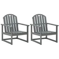 vidaXL Garten-Armlehnstühle 2 Stk. Grau Massivholz Akazie
