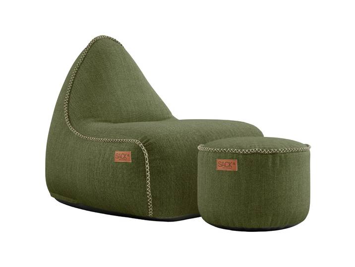 SACKit Sitzsack Cobana olive 100 Prozent Olefin Fasermischung / Füllung: EPS Kugeln B 146 cm - Material: 100% Olefin Fasermischung / Füllung: EPS