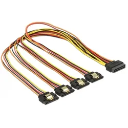 DeLOCK 60158 SATA-Kabel 0,5 m SATA 15-Pin 4 x SATA 15-Pin Mehrfarbig