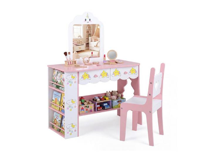 COSTWAY Schminktisch, kinder schminktisch fur madchen, Frisiertisch
