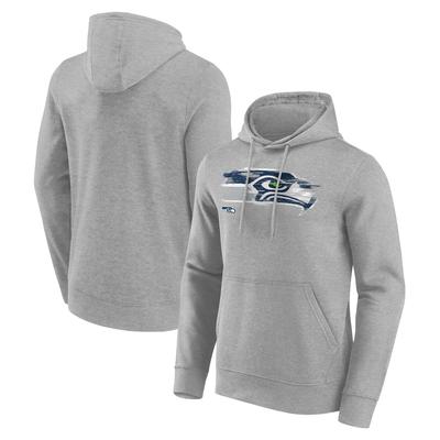 Kapuzenpullover FANATICS "Fanatics Hoodie Seattle Seahawks Worn Graphic", Damen, Gr. L, grau, 80% Baumwolle, 20% Polyester, Pullover Kapuzenpullover