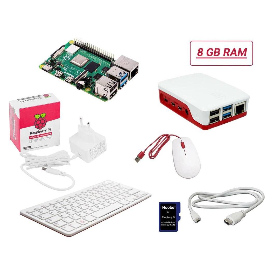 Raspberry Pi Desktop Kit 5 B 8GB 4 x 2.4GHz inkl. Tastatur, inkl. Maus, inkl. Noobs OS, inkl. Netz (4064161305905)