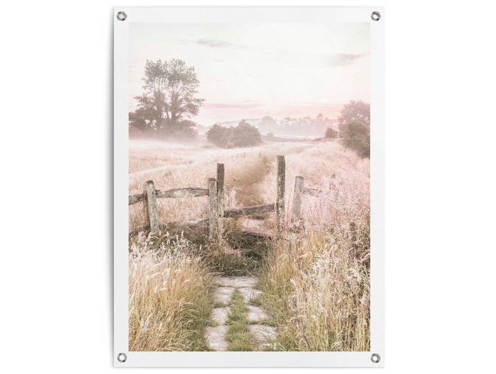 Poster REINDERS Nature Walk , beige (farbe bild(er): beige), B:60cm H:80cm T:0,1cm, Bilder, Poster, Garten - Landschaft - Landleben - Sommer - Neblig - Beige - Leinwand