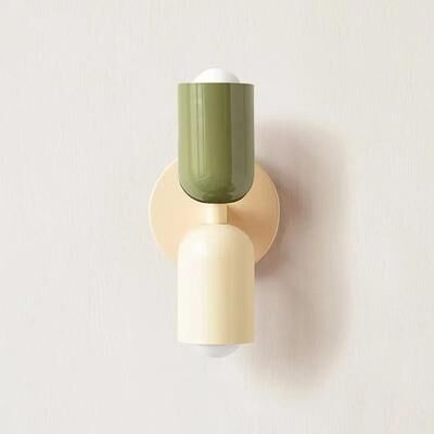 Uplifted Goods Nordic Industrial Geometric Sconce And Background Luminary o plug In