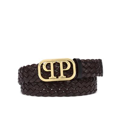 Ledergürtel PHILIPP PLEIN "Philipp Plein Tm", Herren, Gr. 105, braun (44, schwarzbraun), Gürtel Ledergürtel