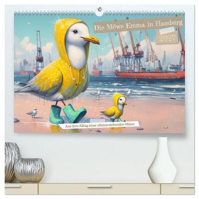 Die Möwe Emma in Hamburg (hochwertiger Premium Wandkalender 2027 DIN A2 quer), Kunstdruck in Hochglanz