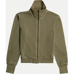 Sweatshirtjacke im Overdyed-Look Grün XL