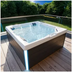 TroniTechnik® Outdoor Whirlpool Spa PANAREA 210cm x 210cm mit Heizung, Hydromassage, Farblicht