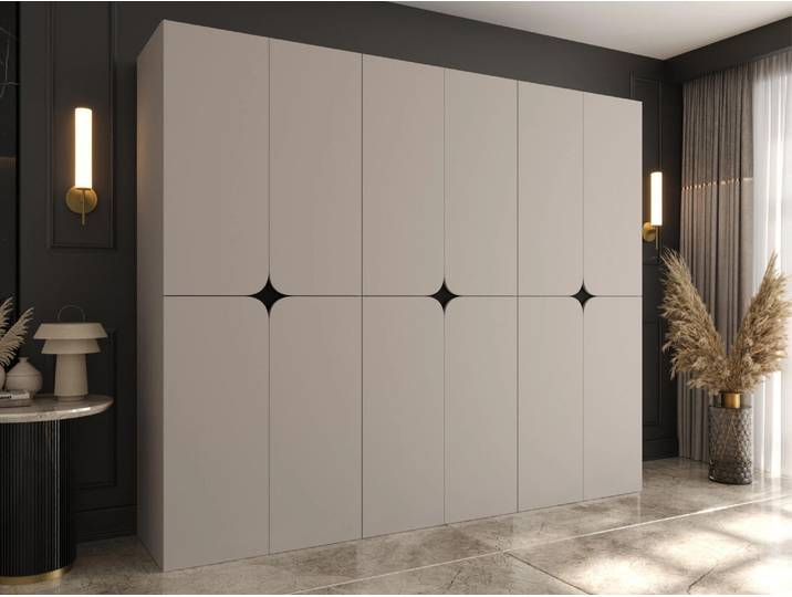 MIRJAN24 Kleiderschrank Espresso 240, Kleiderschrank, Garderobe (Farbe: Cashmere, Größe: 240 cm)
