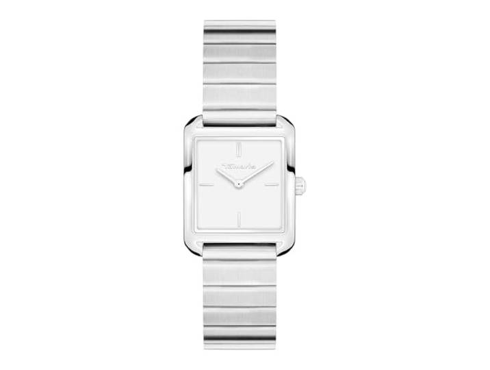 Tamaris Damenuhr mit eckigem Gehäuse & Edelstahlband oder Lederband – Schlichte Armbanduhr für Damen in Silber, Gold, Roségold, Schwarz, Blau, Grün, Lila UVM