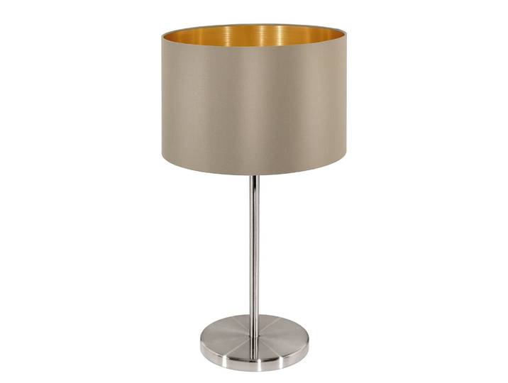 Tischleuchte Ø 23cm Beige/Cappuccino Mischgewebe E27