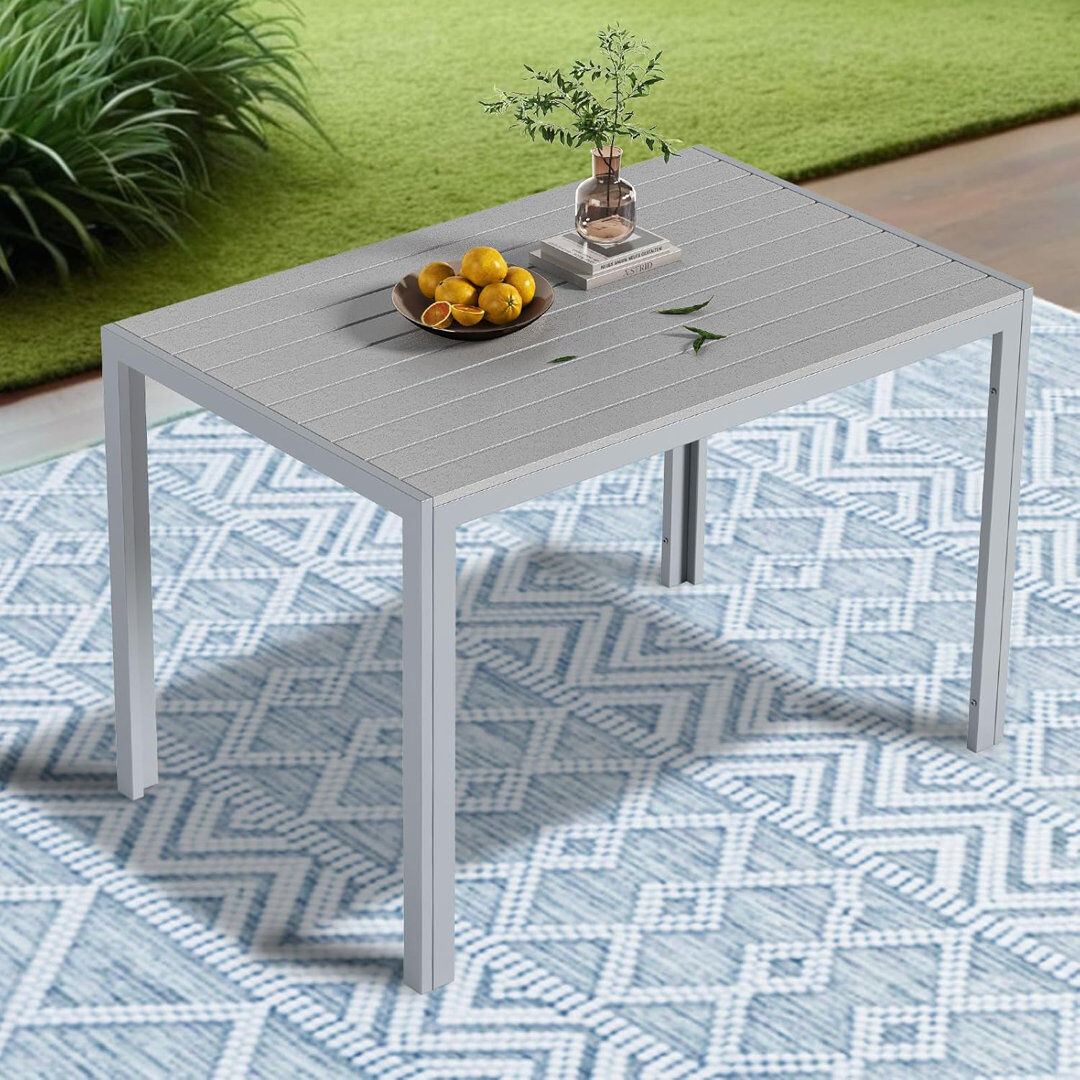 Ebern Designs Rectangular Dining Table Grey Wood
