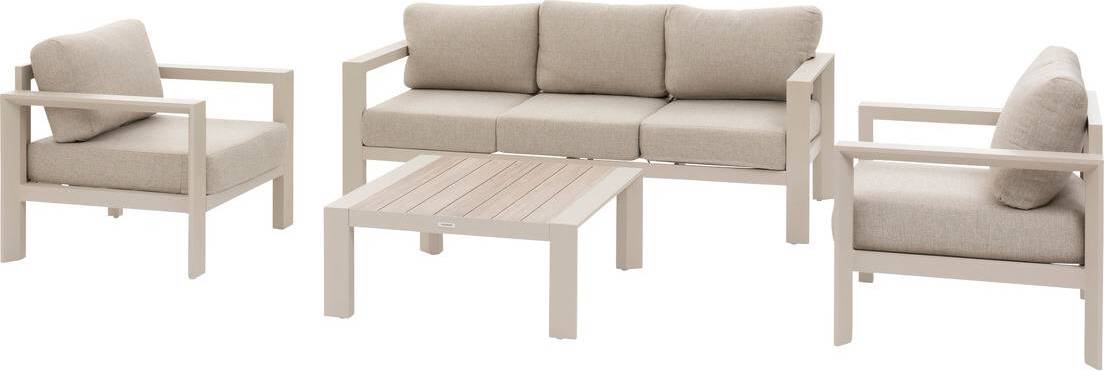 Gartenmöbel "évasion" ton &amp leinen 5-sitzer aus olefin und aluminium - Hespéride