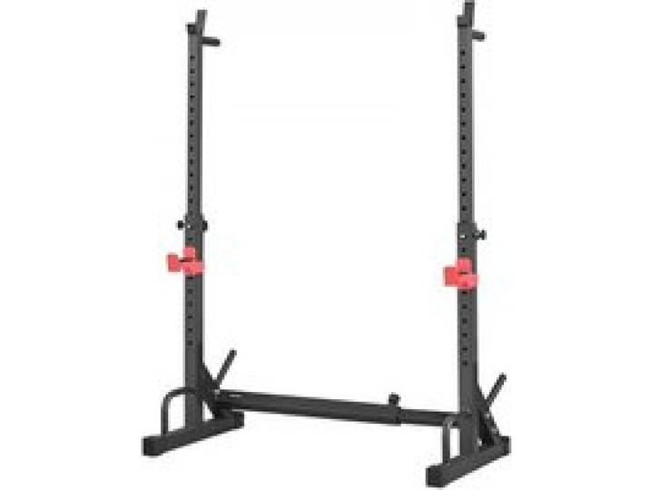 VEVOR Power Cage Squat Rack für Heimfitnessstudio mit verstellbarer Höhe & Breite, 250 kg Tragkraft, Krafttrainingsgerät mit Hantelablagen und J-Haken für Bankdrücken, Kniebeugen und Gewichtheben