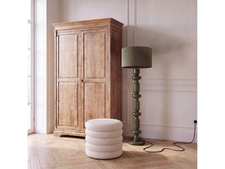 Lampadaire en acier et abat-jour vert, H157 cm