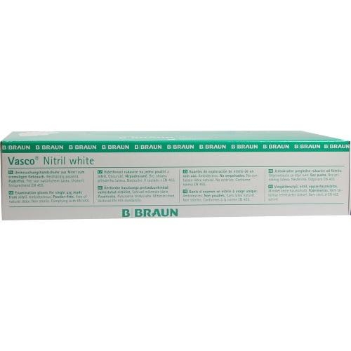 B. Braun Melsungen AG Vasco Nitril white Untersuchungshandschuhe Größe l 07789367