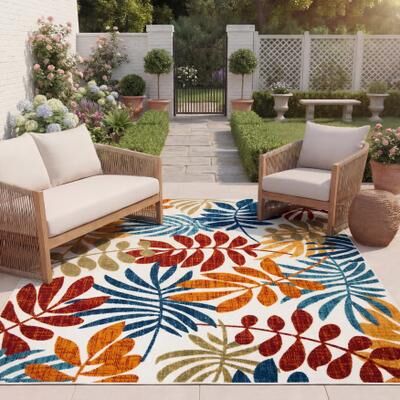 SAFAVIEH Cabana Laila Indoor/ Outdoor Waterproof Patio Floral Rug
