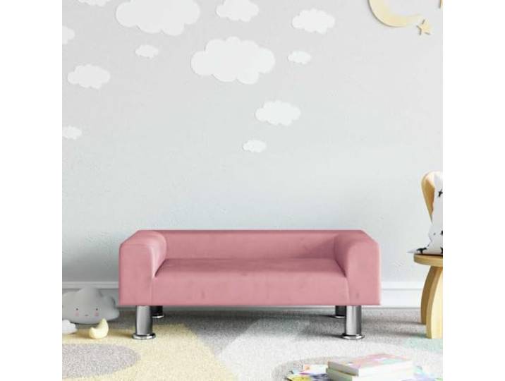 KQWQERT Kindersofa Samt, Mini-Couch für Kinderzimmer, Rosa 70x45x26,5 cm Massiver Kiefernholzrahmen, 50 kg Tragkraft, Für 3-6 Jährige