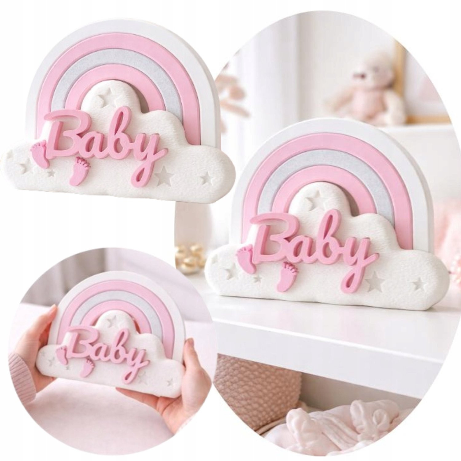 Decoratie Babykamer Regenboog met Baby Tekst - Merkloos