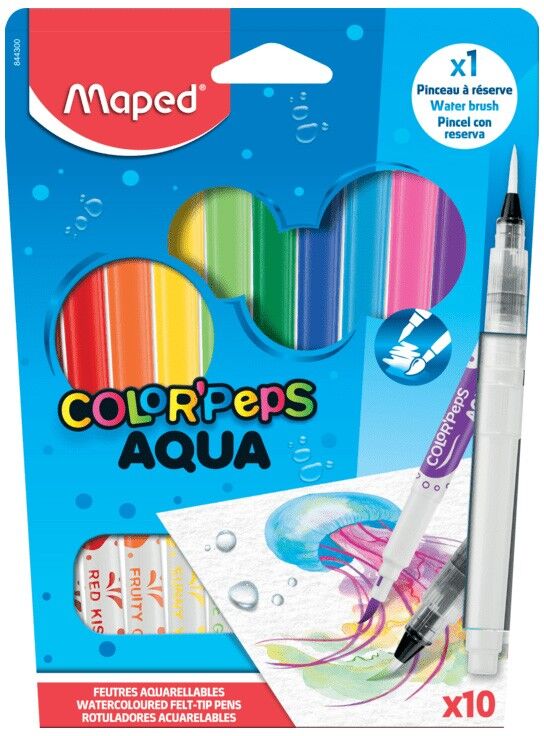 Pack 10 feutres aquarellable Color'Peps Aqua - Maped