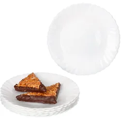 6x Kuchenteller Arkona Opalglas 19cm weiß Frühstücks-Teller klein Dessert Salat