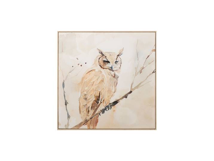 Handbemaltes, gerahmtes Bild „Natural Owl“ 80 x 80 cm Multicolor Crea Collection