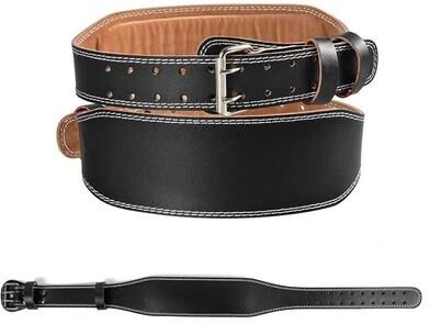 Uplift Essentials PU Leather Weightlifting Belt For Back Support And Fitness Training black s