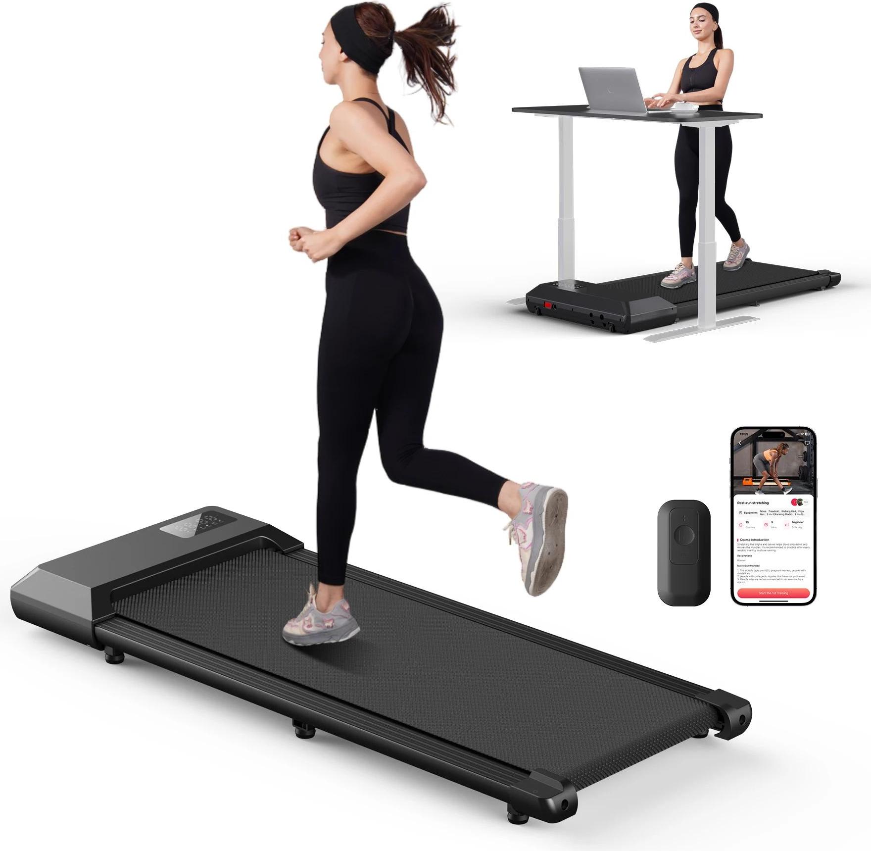 Laufband für Zuhause - Walking Pad 2-in-1 - Motor 1800 W - Max. Geschwindigkeit 6 km/h - Lauffläche 90×39 cm - Bluetooth & Lautsprecher - Max. Belastung 136 kg - Schwarz