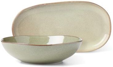 "Oneida Organic Shades 2-Piece Serving Set, Bowl & Tray Set - Bowl: 9.84"" x 9.72"" Tray: 12.99"" x 6.69"""
