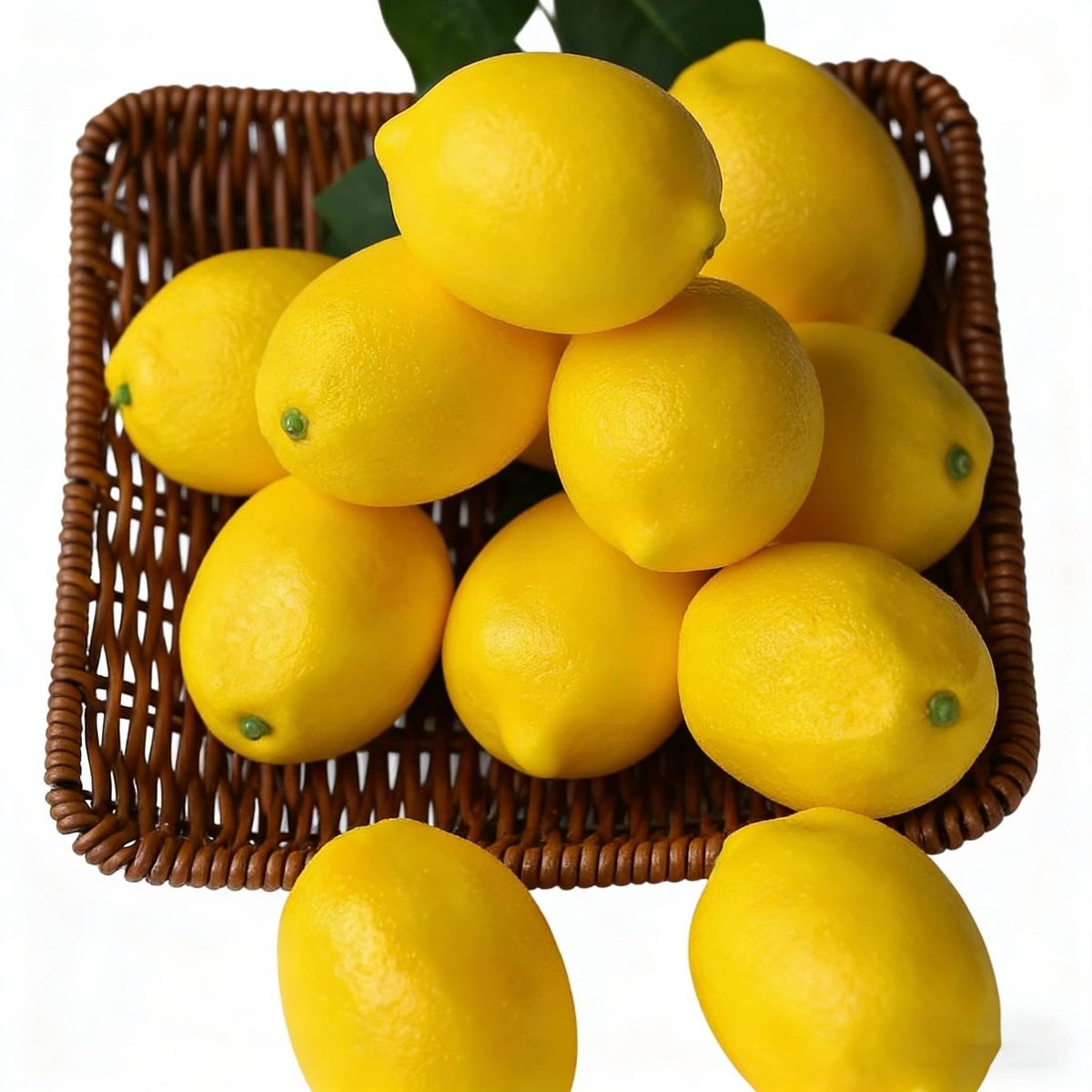 Dailygoods Kunstmatige Citroenen 12 Stuks - Gele Decoratieve Nepfruit voor Tafeldecoratie