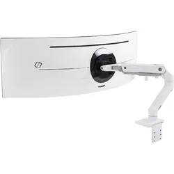 Ergotron HX HD Monitor Arm mit patentierter CF-Technologie (Tisch, 49", 19.05 kg), Monitor Halterung, Weiss