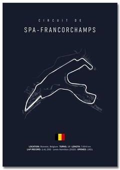 Inspire Essentials F1 Circuit Track Wall Art Canvas Motorsport Racing Poster 15 15.75 X 23.62 Inches