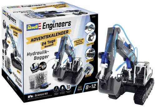 Revell Engineers Adventskalender Engineers Excavator Hydraulik-Bagger Technik Adventskalender Altersklasse ab 8 Jahre